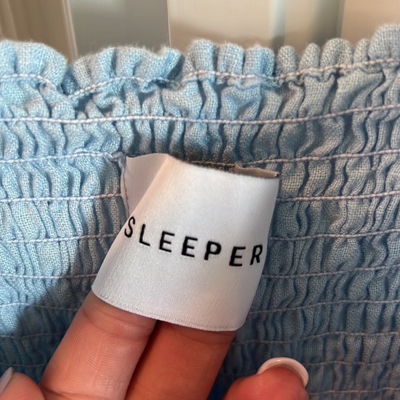 Worn & dry-cleaned once. Sleeper Atlanta Linen Dress in Azure Blue. Size S! - Picture 4 of 11